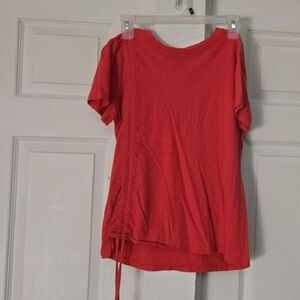 Pinkish Red Short Sleeve Top
